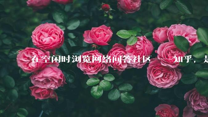 在空闲时浏览网络问答社区——知乎，是增长见识还是浪费时间？